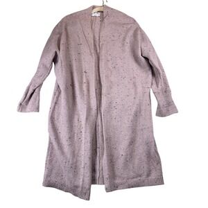 Old Navy Duster Cardigan Sweater Womens Medium Pink Blend Knit Open‎ Front Long